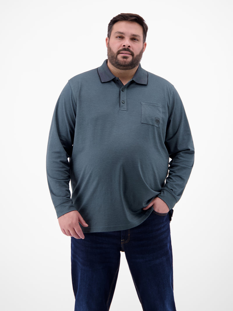 Langarm Polo mit Brusttasche in Grossen Grössen - LERROS