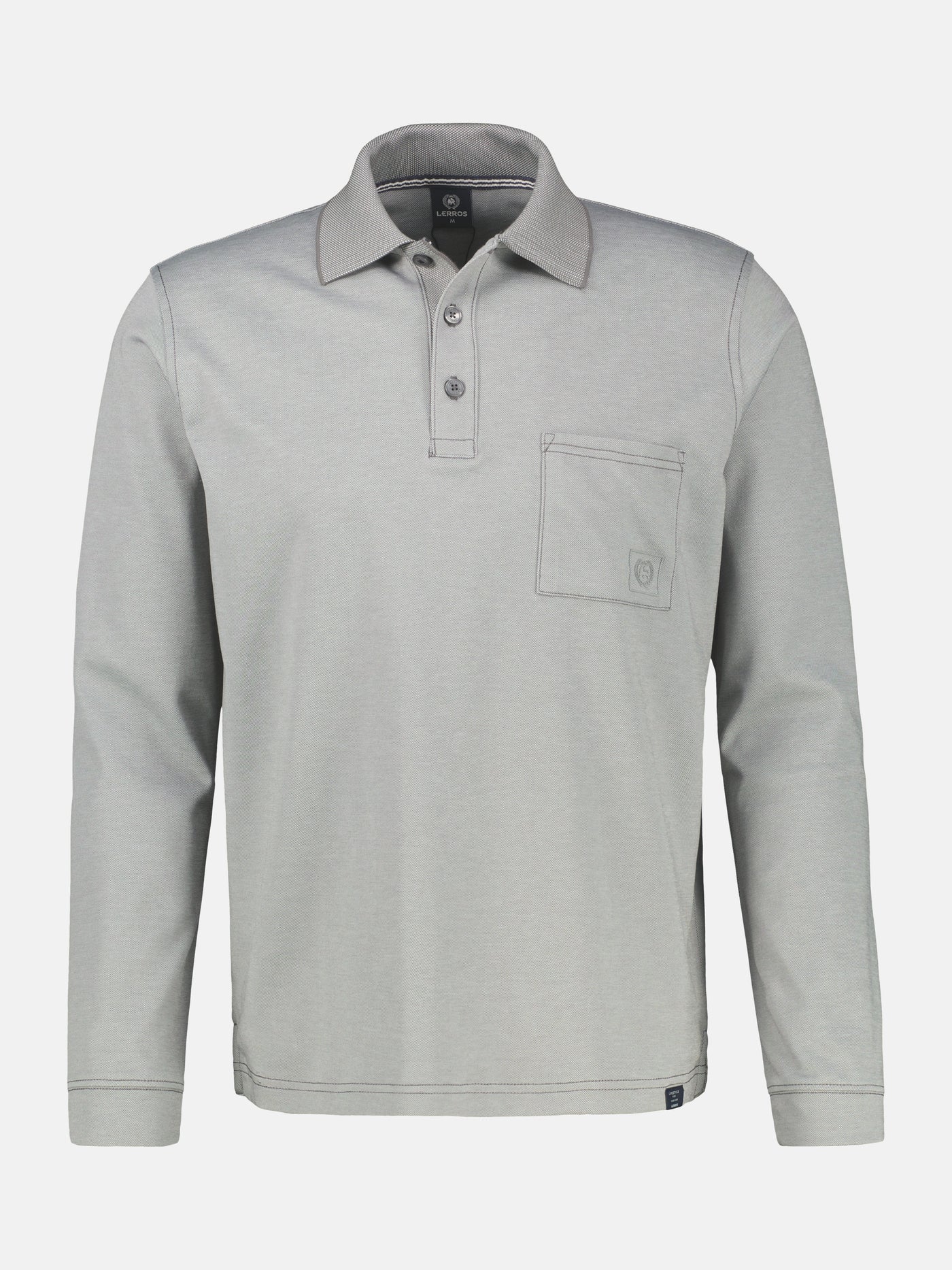 Langarm Polo mit Brusttasche aus Baumwollmix - LERROS