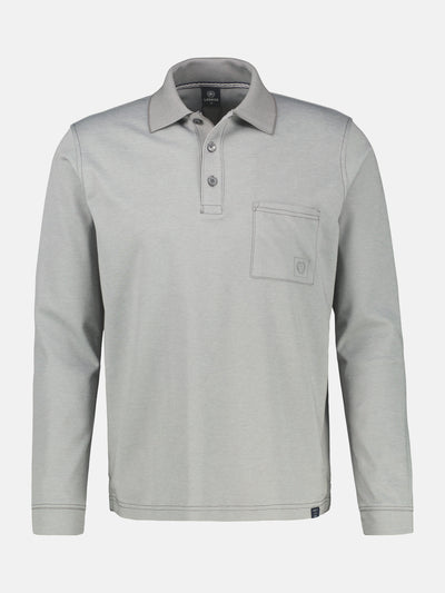 Langarm Polo mit Brusttasche aus Baumwollmix - LERROS