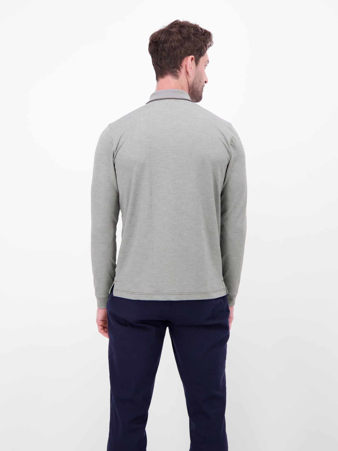 Langarm Polo mit Brusttasche aus Baumwollmix - LERROS