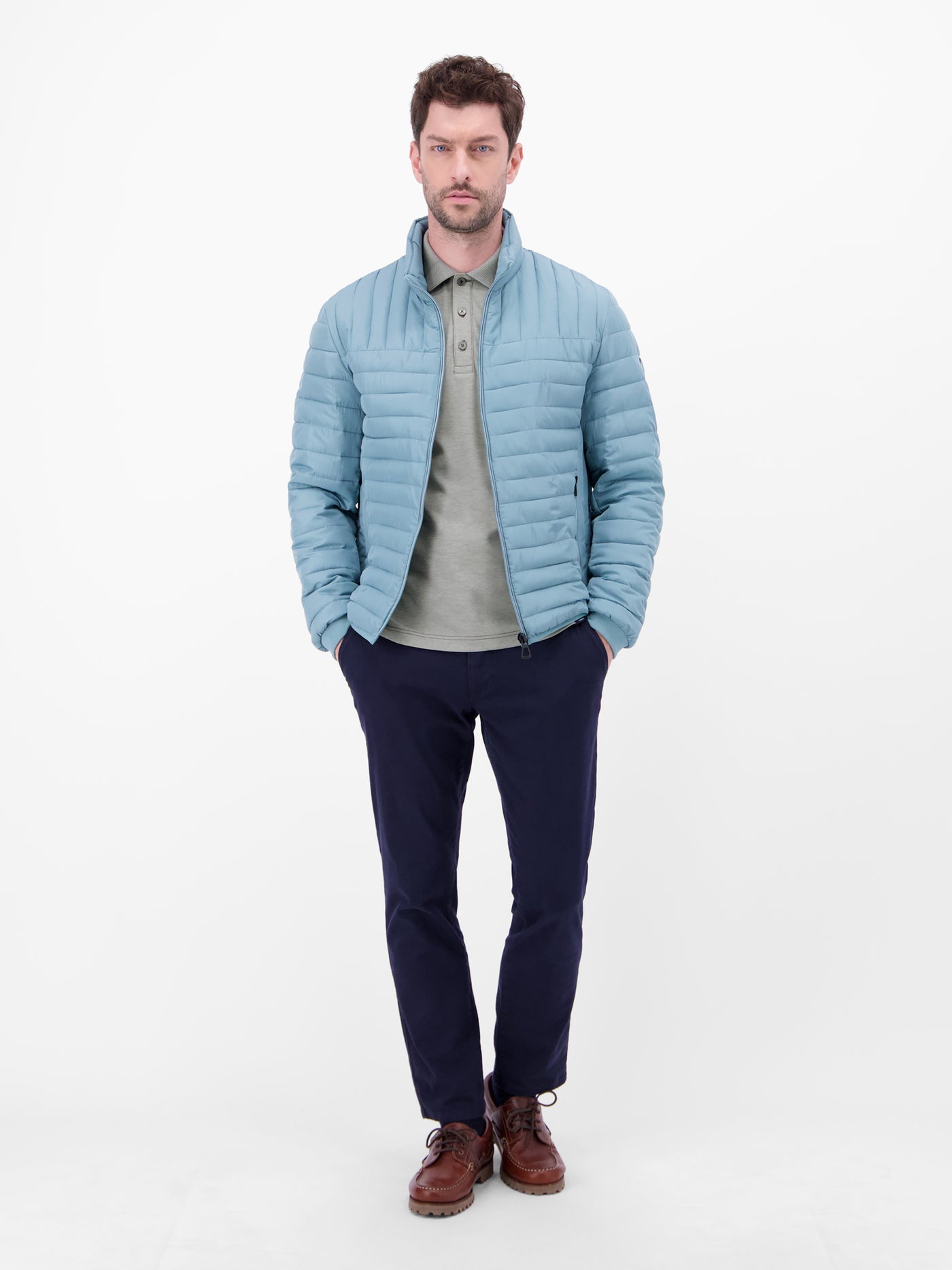 Langarm Polo mit Brusttasche aus Baumwollmix - LERROS