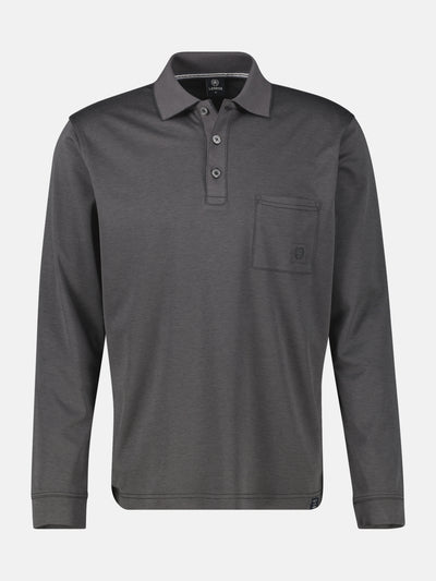 Langarm Polo mit Brusttasche aus Baumwollmix - LERROS