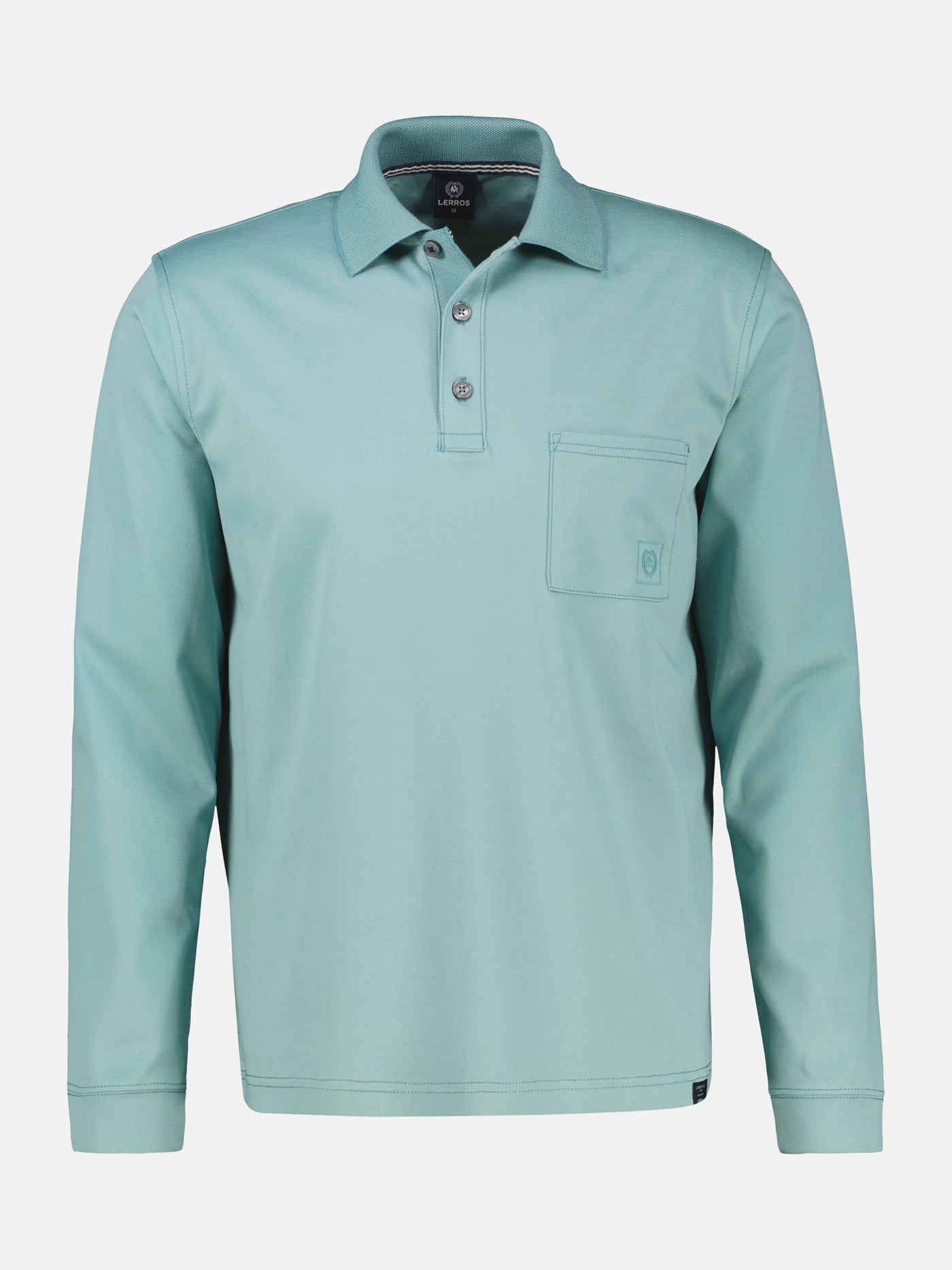 Langarm Polo mit Brusttasche aus Baumwollmix - LERROS