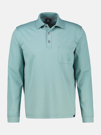 Langarm Polo mit Brusttasche aus Baumwollmix - LERROS