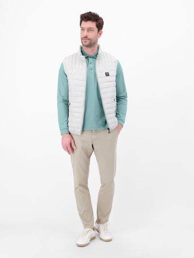 Langarm Polo mit Brusttasche aus Baumwollmix - LERROS