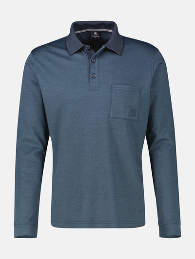Langarm Polo mit Brusttasche aus Baumwollmix - LERROS