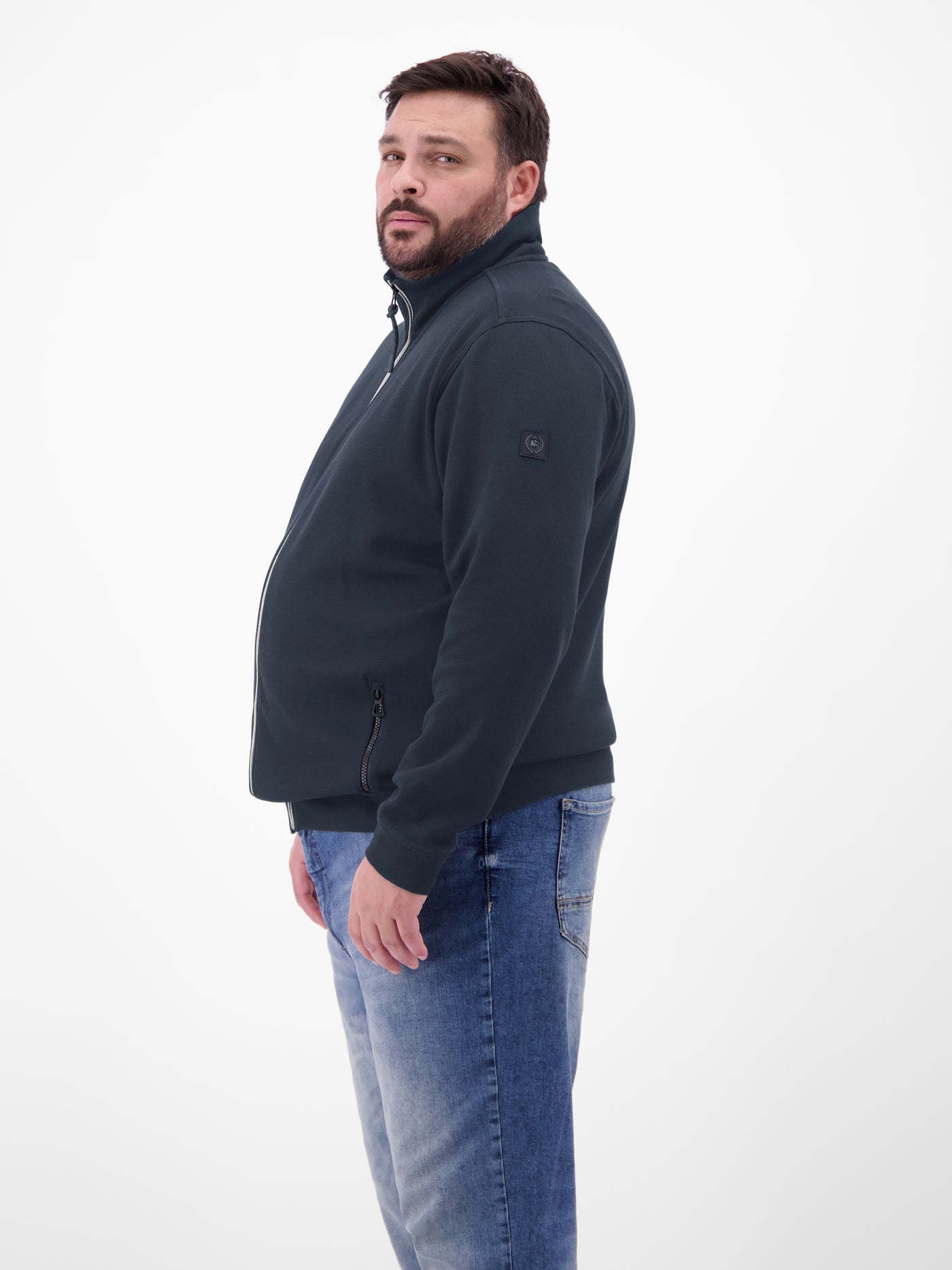 Sweatjacke aus weichem Baumwollmischgewebe - LERROS