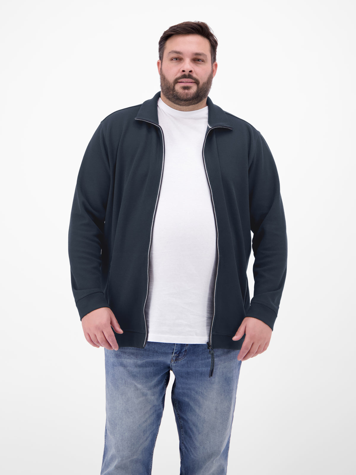 Sweatjacke aus weichem Baumwollmischgewebe - LERROS