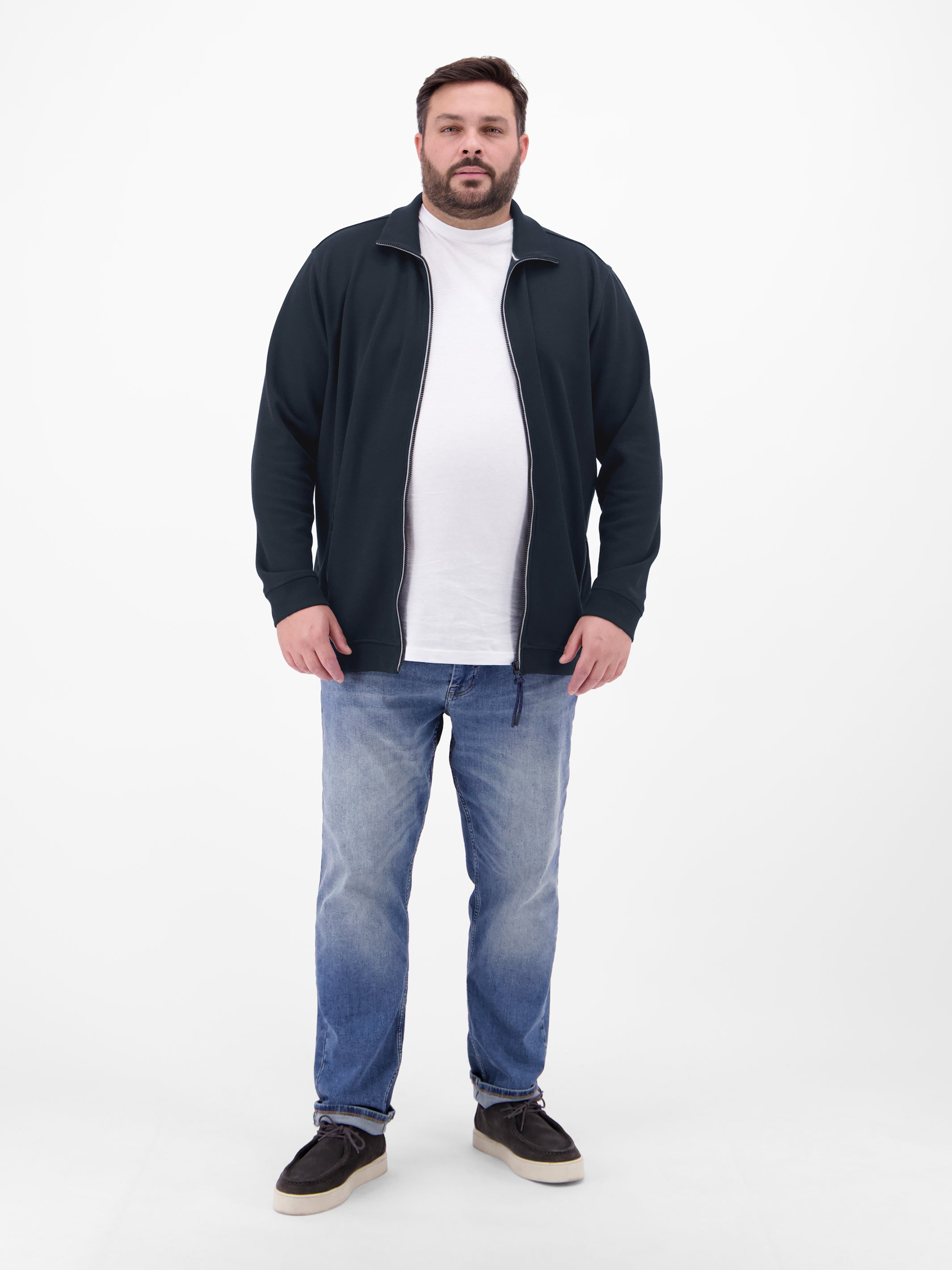 Sweatjacke aus weichem Baumwollmischgewebe - LERROS