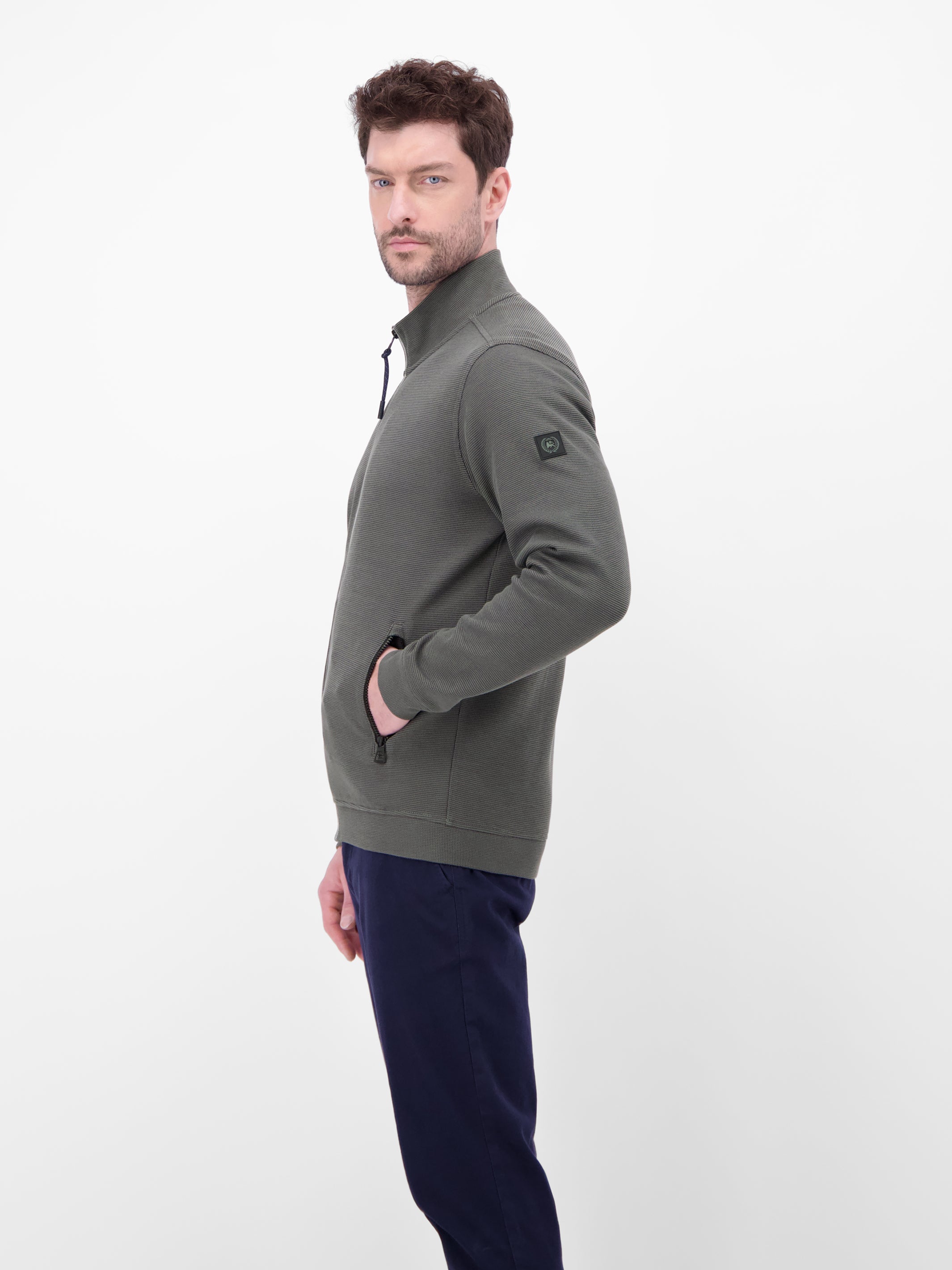 Sweatjacke aus Baumwollmischgewebe - LERROS
