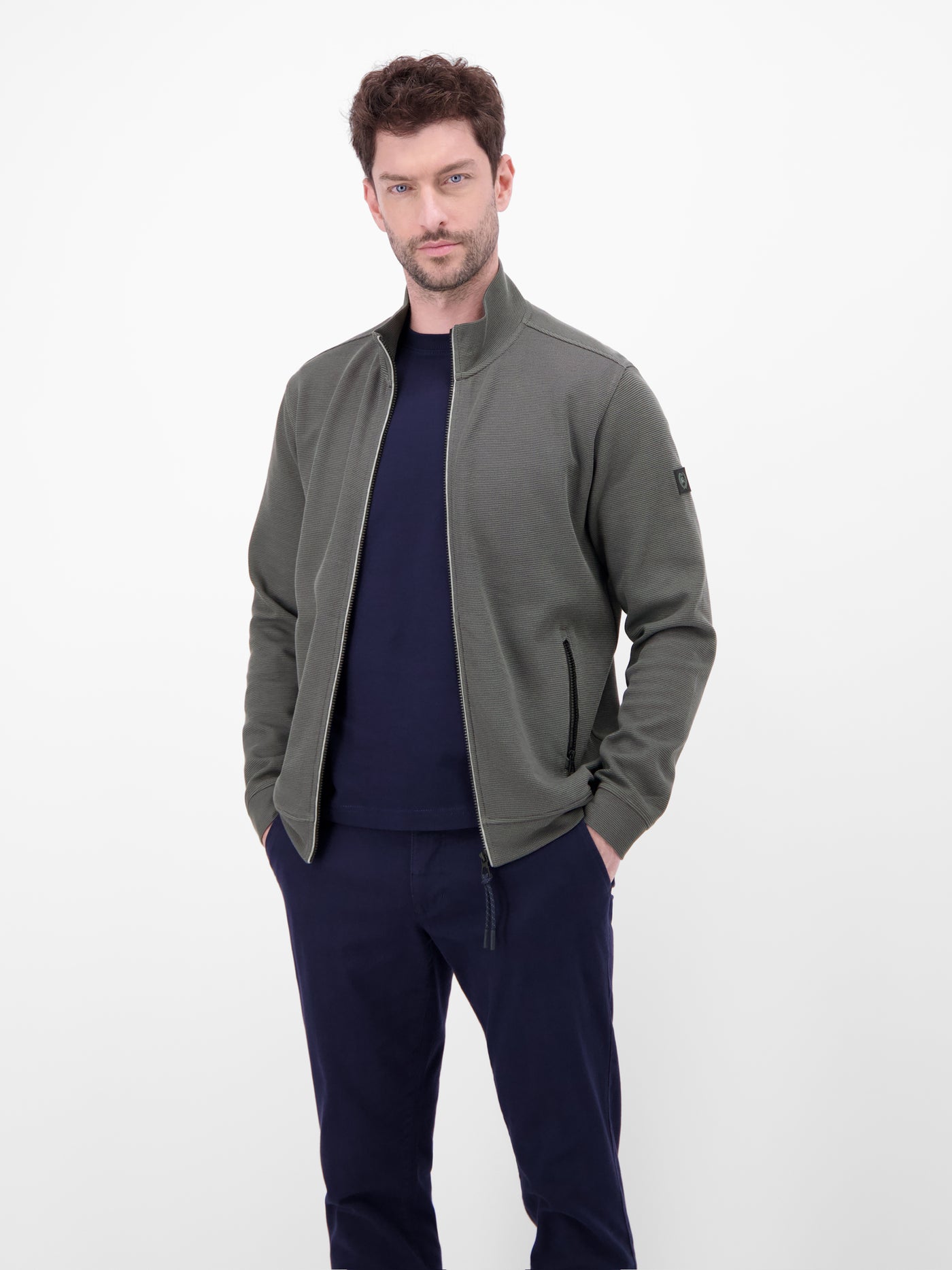 Sweatjacke aus Baumwollmischgewebe - LERROS