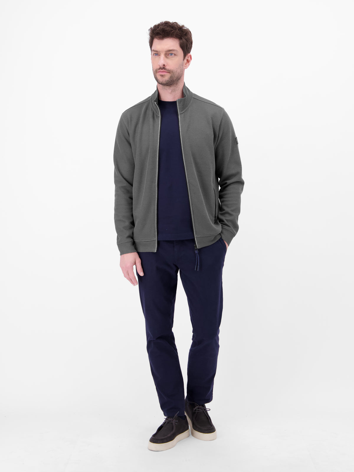 Sweatjacke aus Baumwollmischgewebe - LERROS