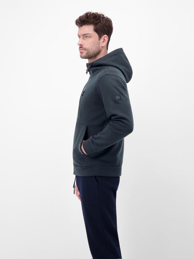 Sweatjacke im Hoodie-Look aus Mischgewebe - LERROS