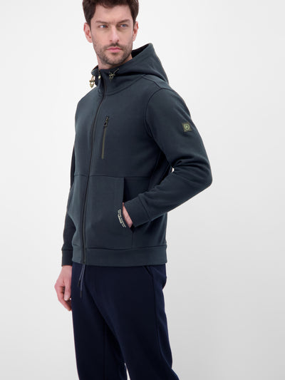 Sweatjacke im Hoodie-Look aus Mischgewebe - LERROS