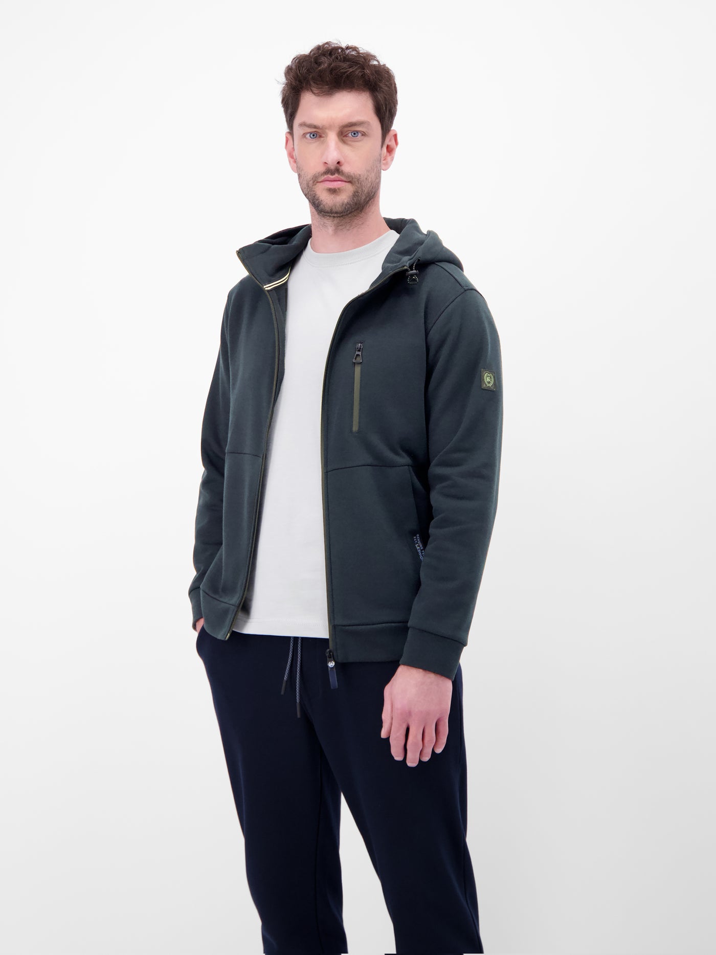 Sweatjacke im Hoodie-Look aus Mischgewebe - LERROS