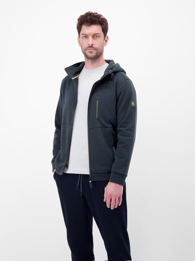 Sweatjacke im Hoodie-Look aus Mischgewebe - LERROS