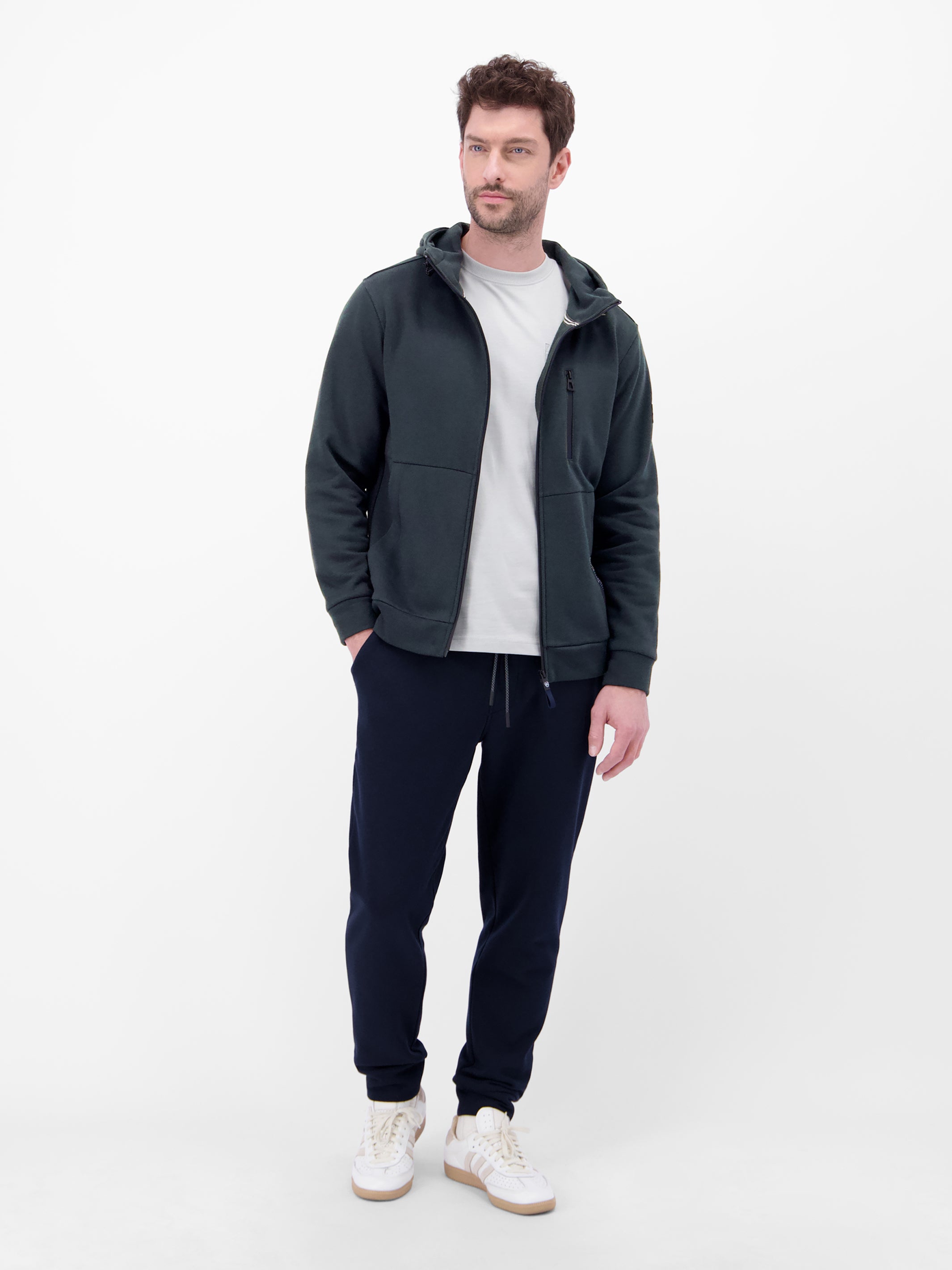 Sweatjacke im Hoodie-Look aus Mischgewebe - LERROS