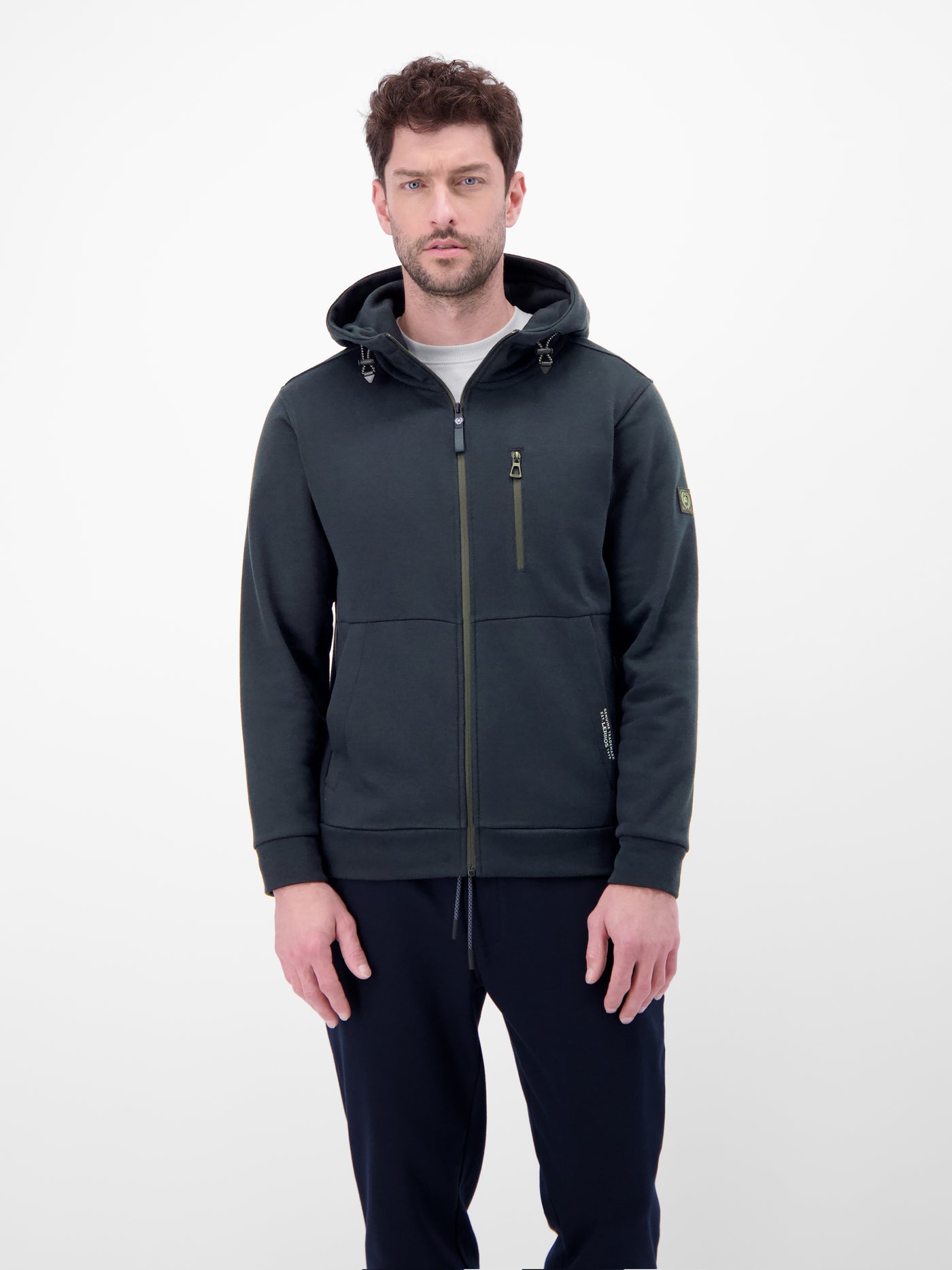 Sweatjacke im Hoodie-Look aus Mischgewebe - LERROS