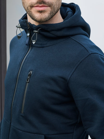 Sweatjacke im Hoodie-Look aus Mischgewebe - LERROS