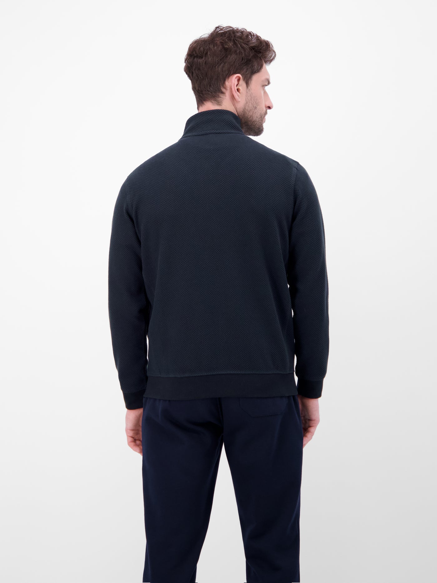 Sweatjacke aus flexiblem Baumwollmischgewebe - LERROS