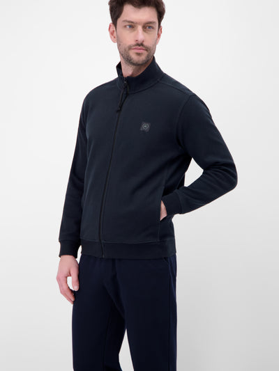 Sweatjacke aus flexiblem Baumwollmischgewebe - LERROS