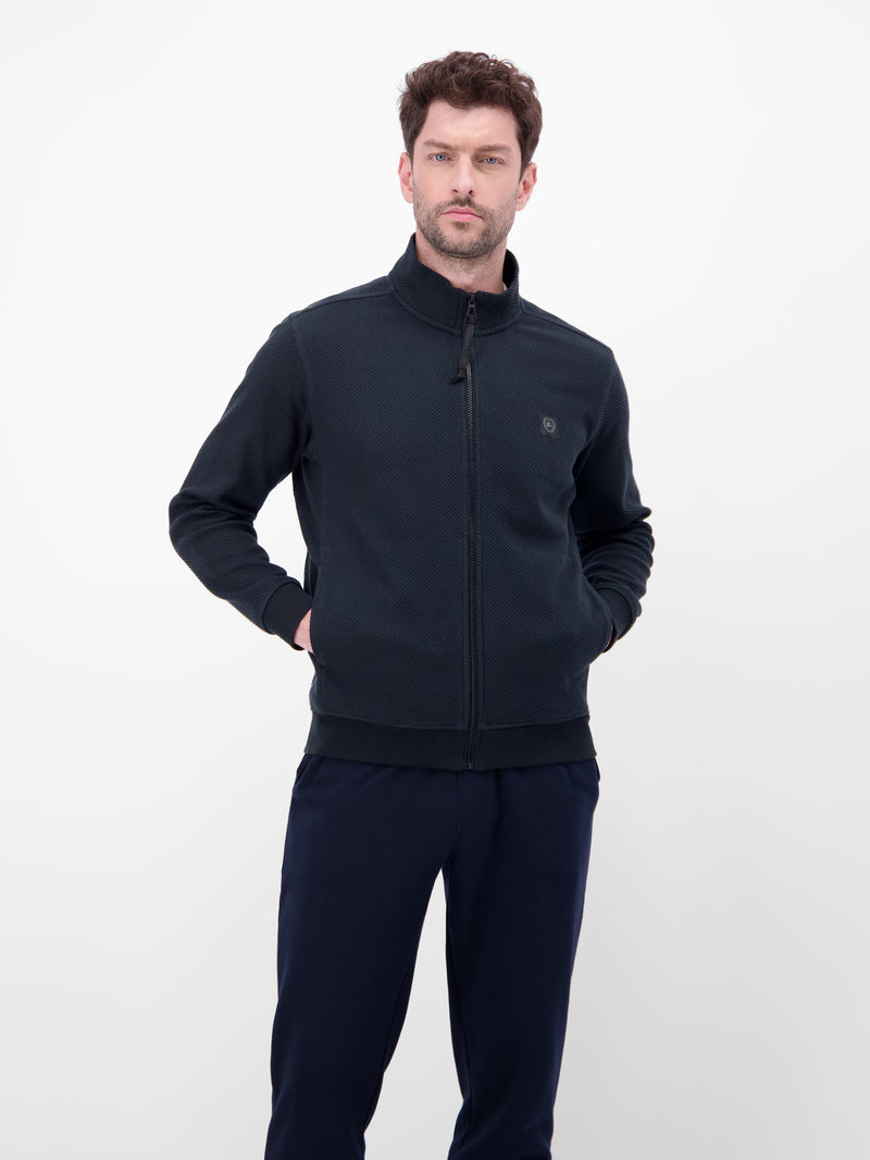 Sweatjacke aus flexiblem Baumwollmischgewebe - LERROS