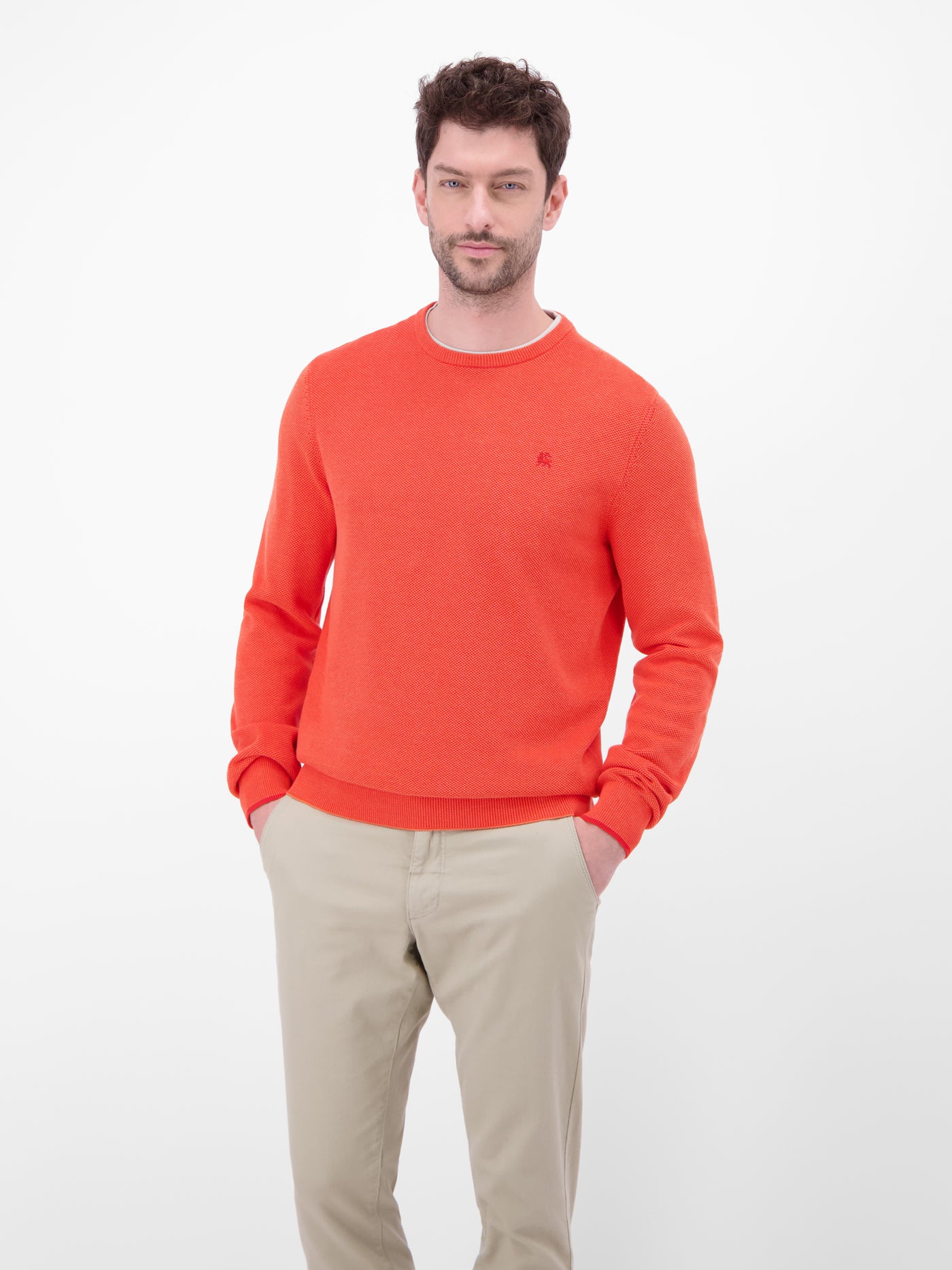 Strickpullover in sportiver 2-Tone-Optik - LERROS