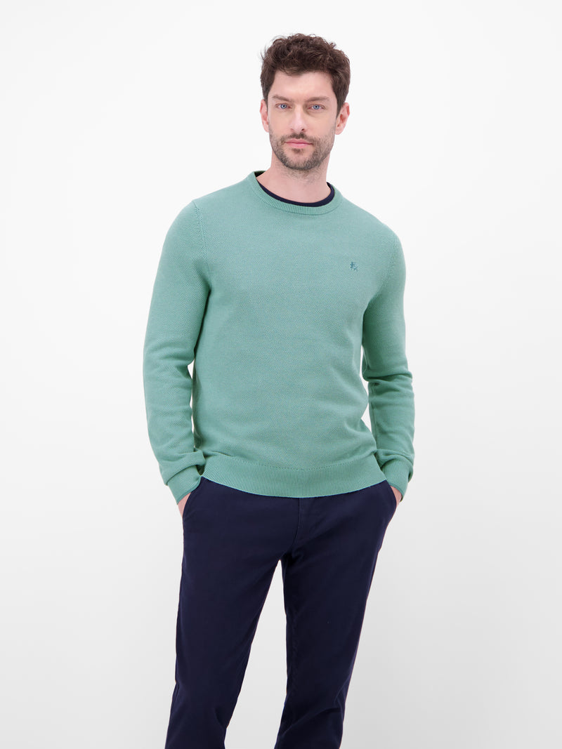 Strickpullover in sportiver 2-Tone-Optik - LERROS
