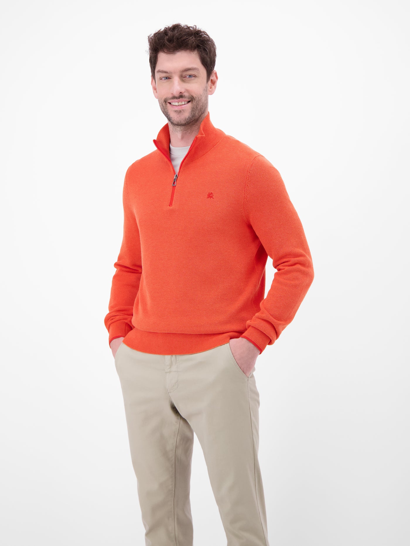 Troyer aus 100% Baumwolle in Strukturqualität - LERROS