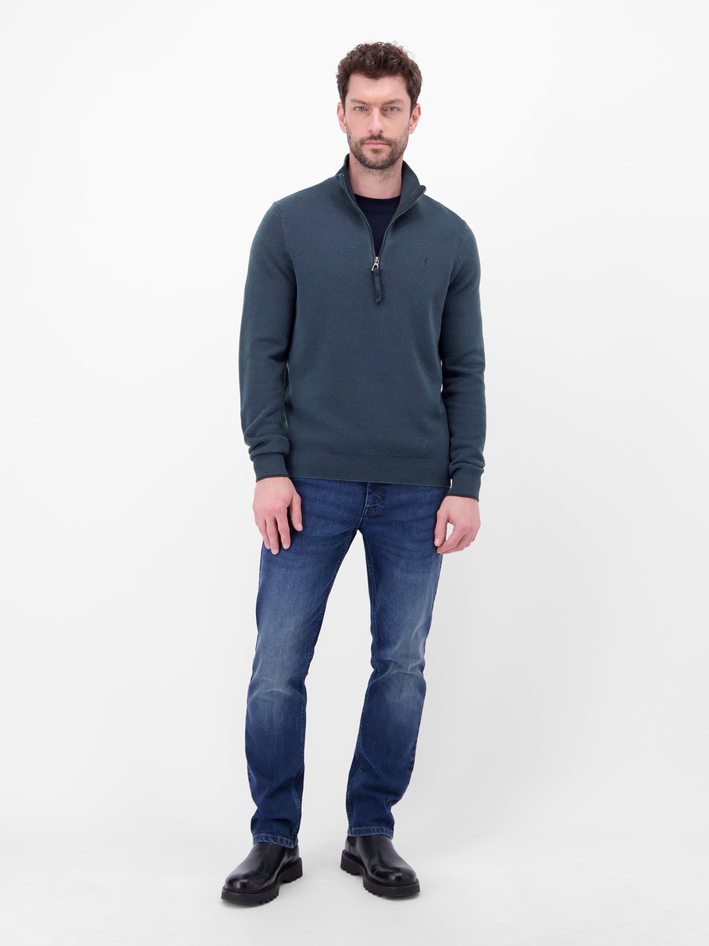 Troyer aus 100% Baumwolle in Strukturqualität - LERROS