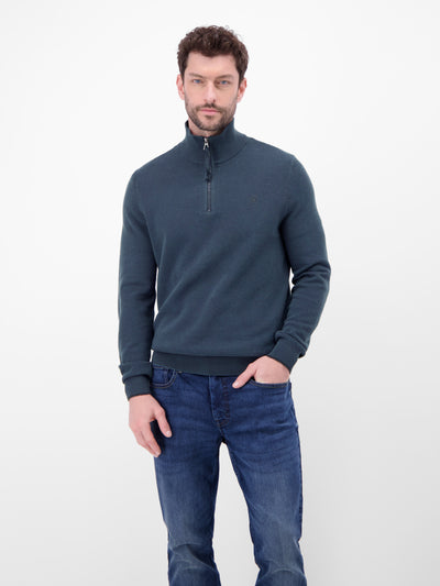 Troyer aus 100% Baumwolle in Strukturqualität - LERROS