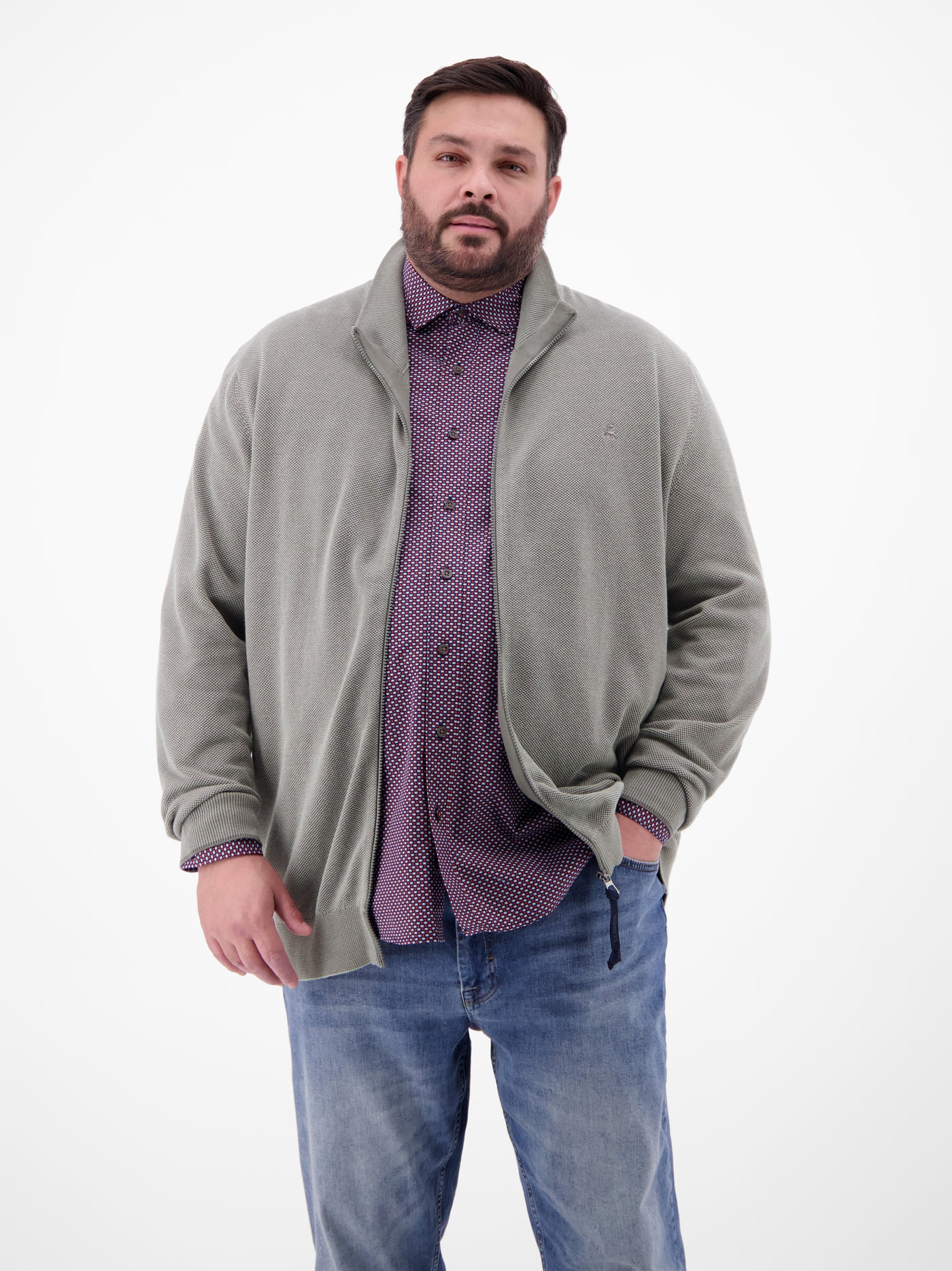 Strickjacke in sportiver 2-Tone-Optik - LERROS