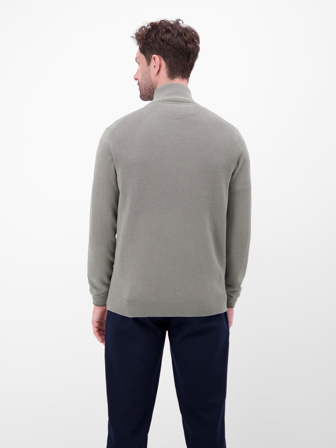 Strickjacke mit Stehkragen in 2-Tone-Optik - LERROS