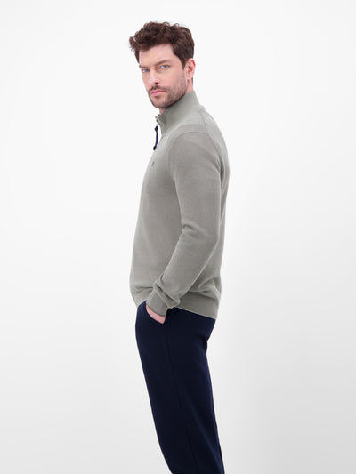 Strickjacke mit Stehkragen in 2-Tone-Optik - LERROS