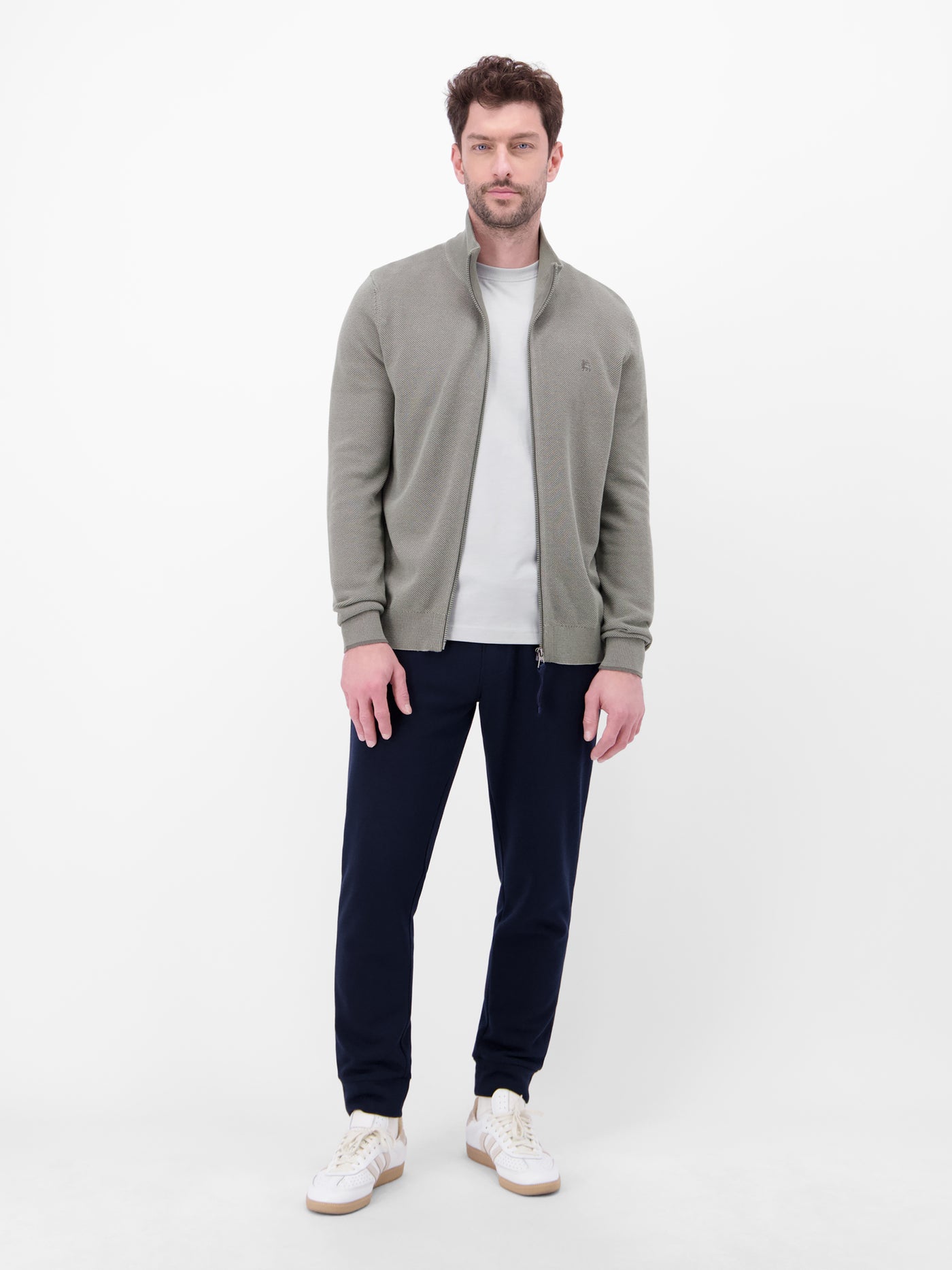 Strickjacke mit Stehkragen in 2-Tone-Optik - LERROS