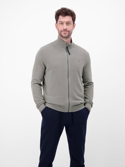 Strickjacke mit Stehkragen in 2-Tone-Optik - LERROS