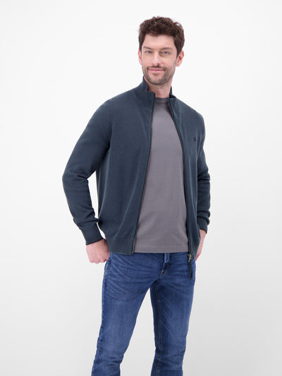 Strickjacke mit Stehkragen in 2-Tone-Optik - LERROS