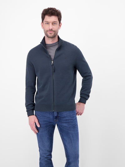 Strickjacke mit Stehkragen in 2-Tone-Optik - LERROS