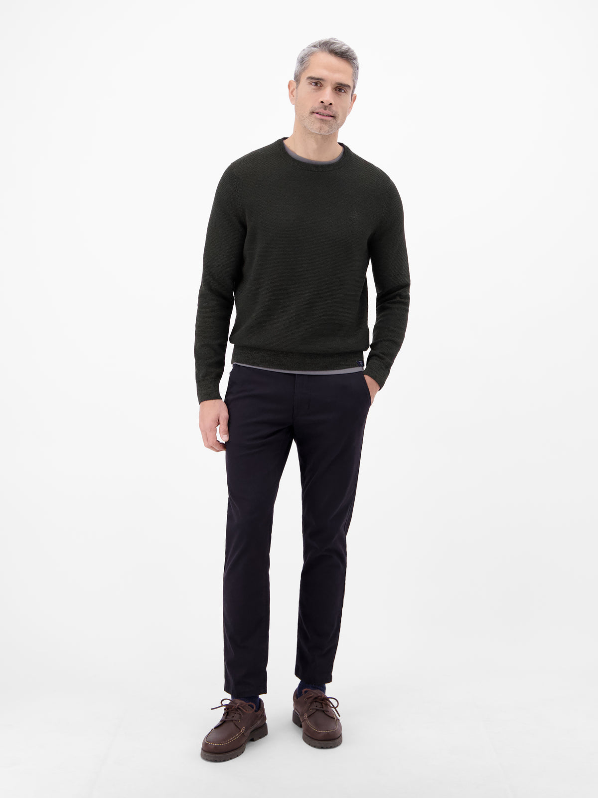 Herren Strickpullover in Twist-Struktur - Rundhalspullover