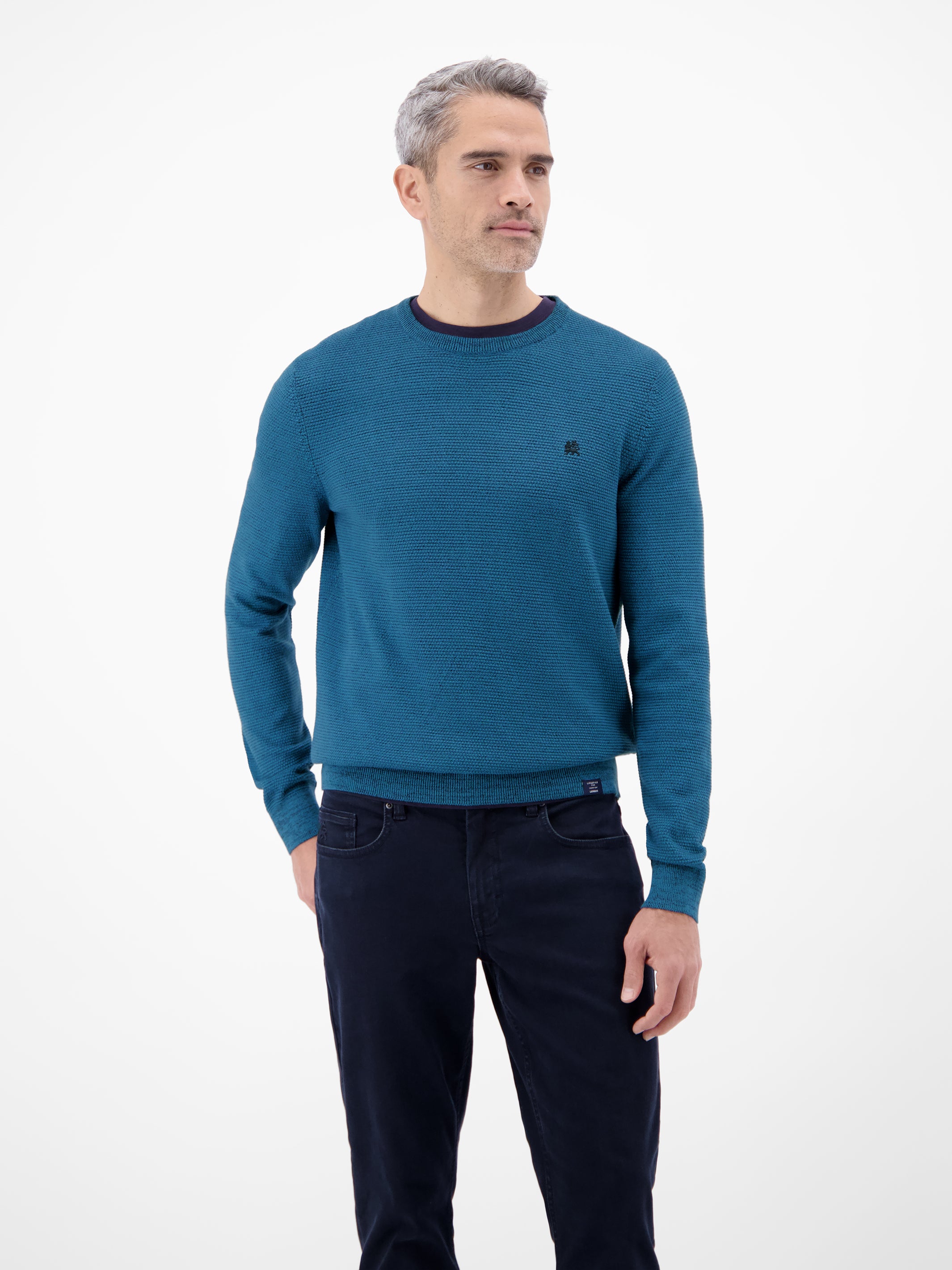 Herren Strickpullover in Twist-Struktur - Rundhalspullover