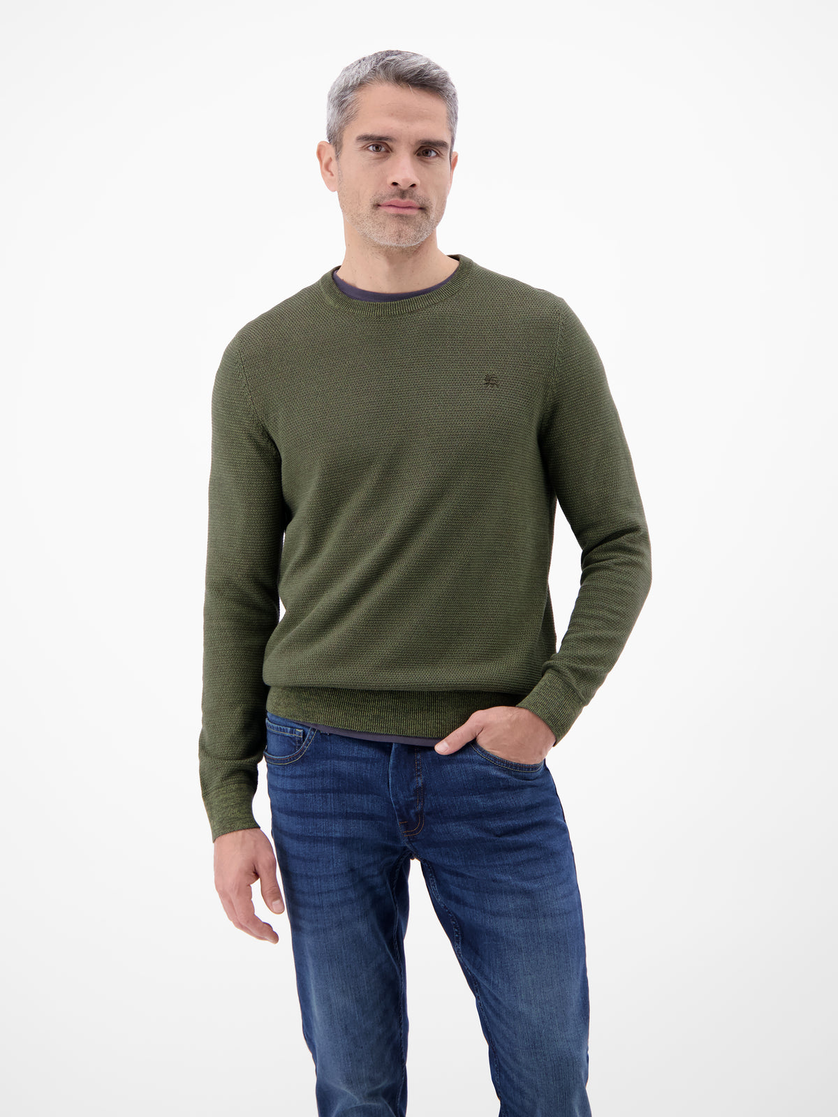Herren Strickpullover in Twist-Struktur - Rundhalspullover