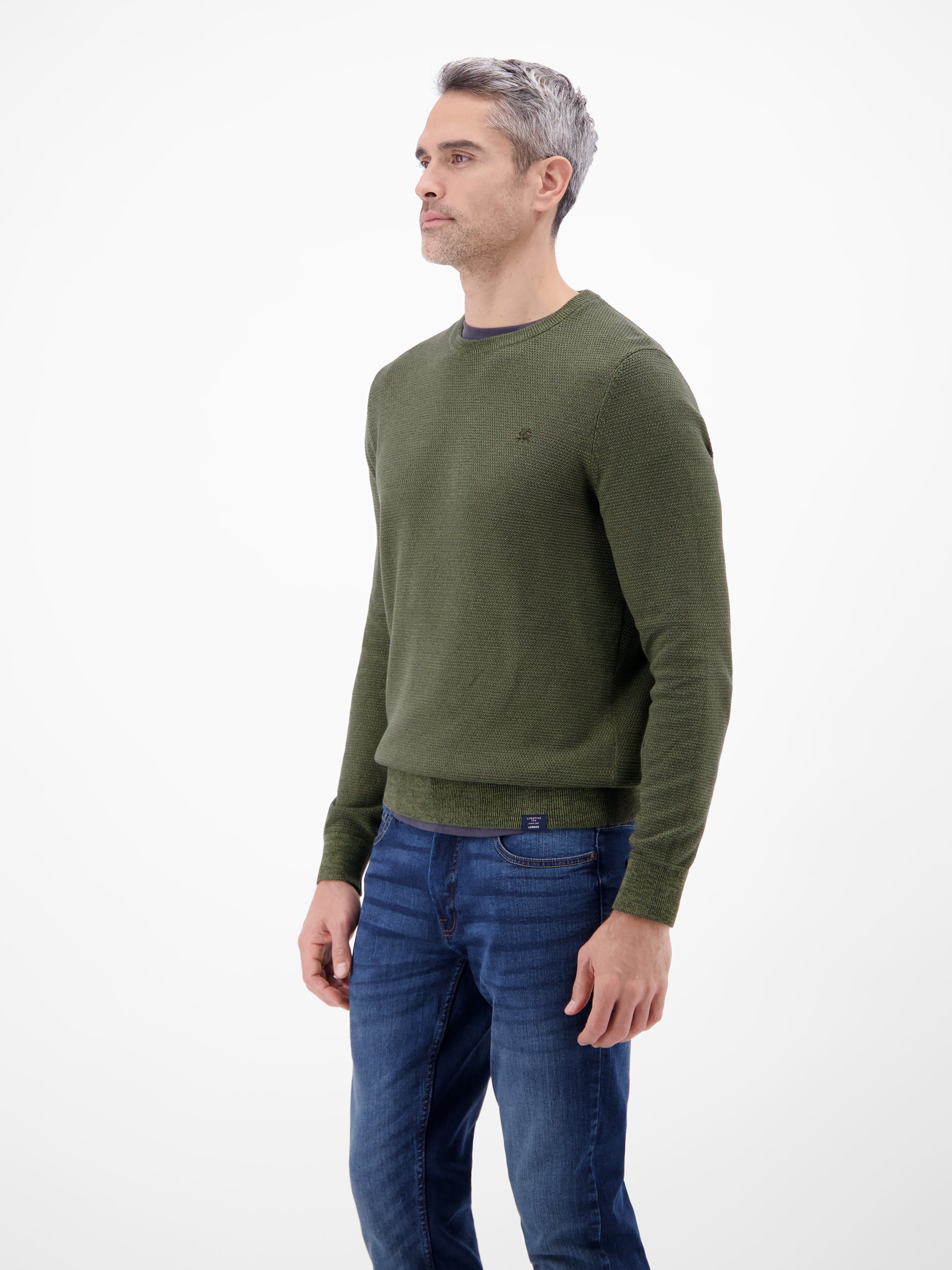 Herren Strickpullover in Twist-Struktur - Rundhalspullover