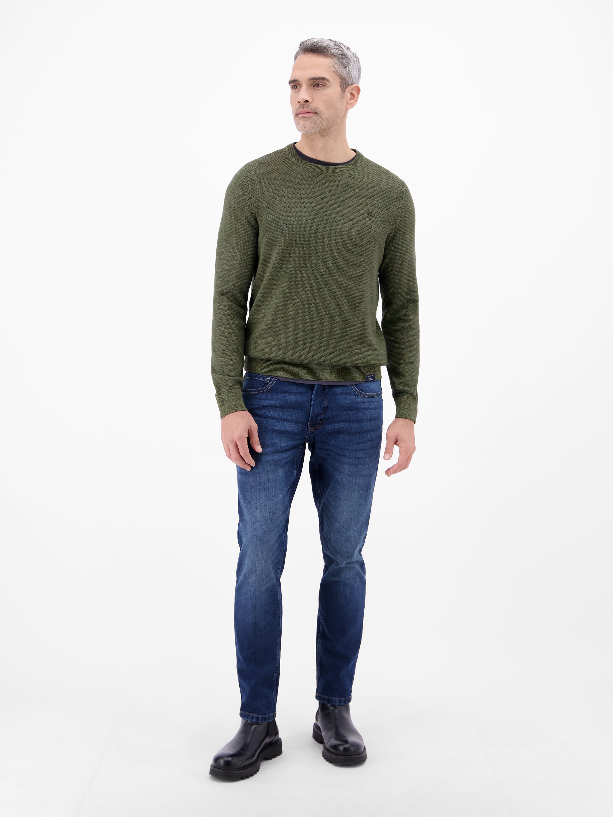 Herren Strickpullover in Twist-Struktur - Rundhalspullover