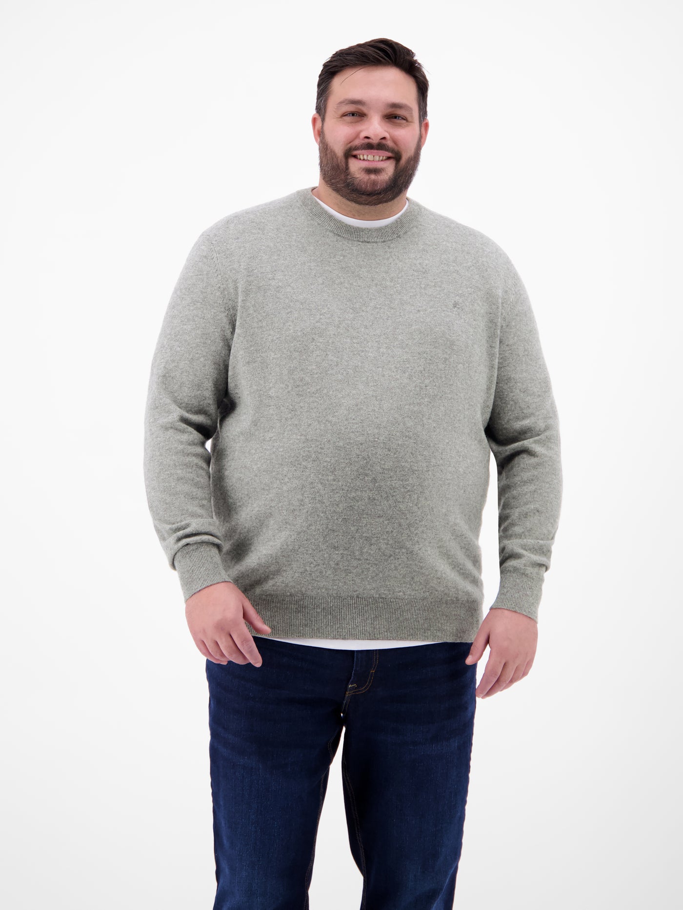 Strickpullover in Großen Größen in Schurwoll-Kaschmir-Mix - LERROS