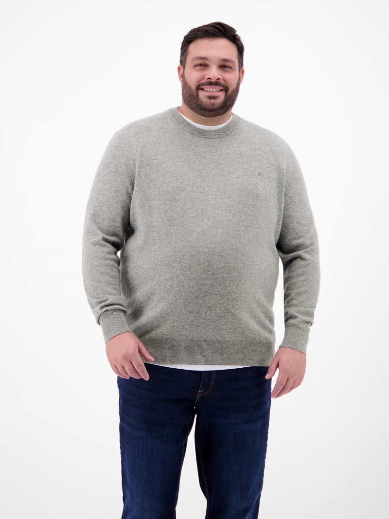 Strickpullover in Großen Größen in Schurwoll-Kaschmir-Mix - LERROS