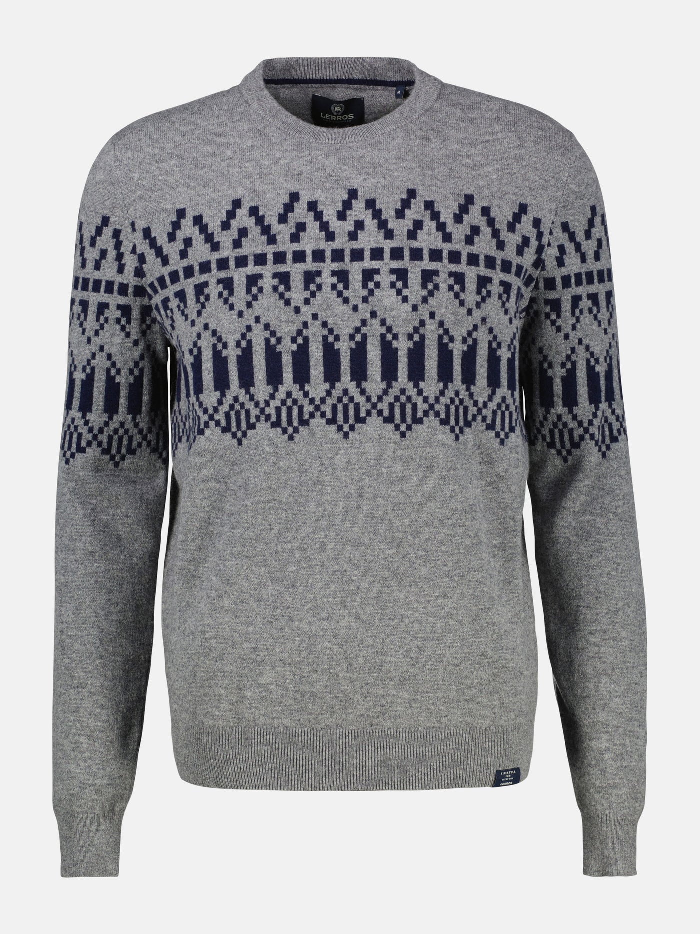 Herren Strickpullover aus Woll-Kaschmir-Mix, skandinavisch inspiriert - LERROS