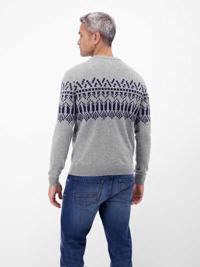 Herren Strickpullover aus Woll-Kaschmir-Mix, skandinavisch inspiriert - LERROS