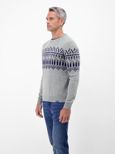 Herren Strickpullover aus Woll-Kaschmir-Mix, skandinavisch inspiriert - LERROS