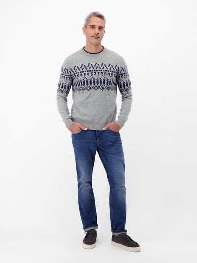 Herren Strickpullover aus Woll-Kaschmir-Mix, skandinavisch inspiriert - LERROS