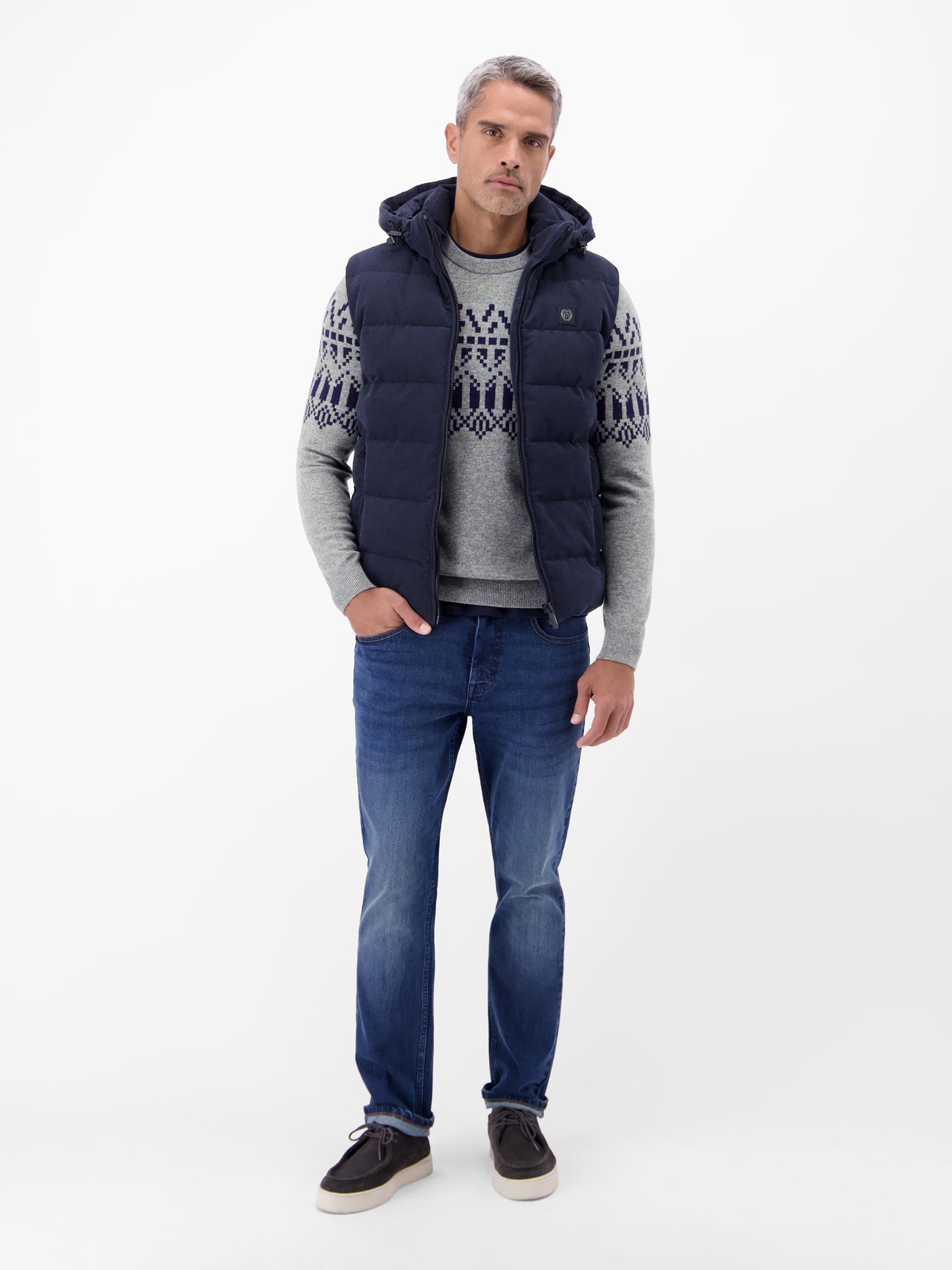 Herren Strickpullover aus Woll-Kaschmir-Mix, skandinavisch inspiriert - LERROS